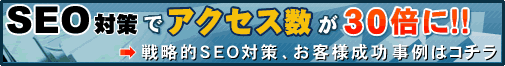 SEO対策でアクセス数が30倍に！！　戦略的SEO対策、お客様成功事例はコチラ